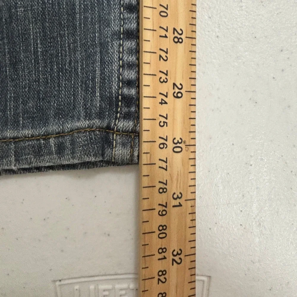Lee Regular Fit Mens Jeans Medium Wash Straight Leg Denim Blue 37x30 Distressed